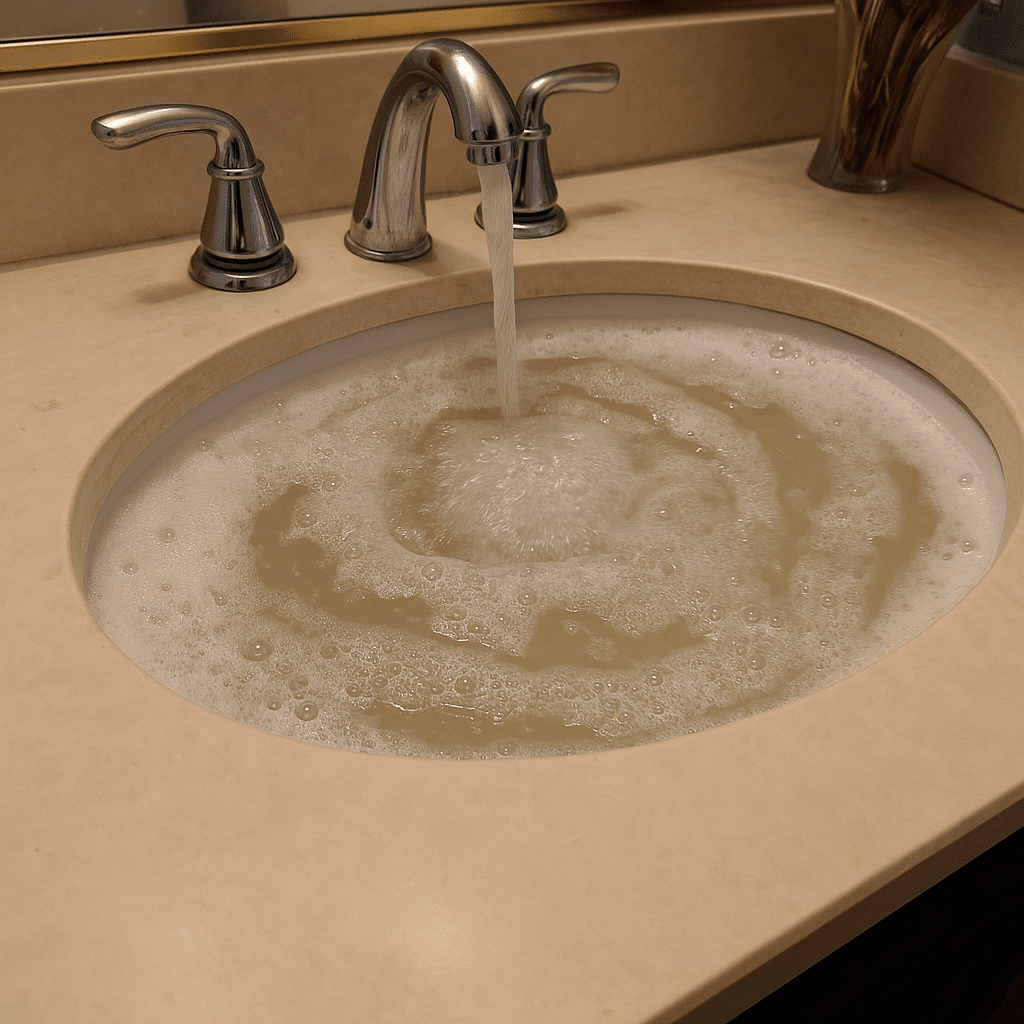 Backed up drain