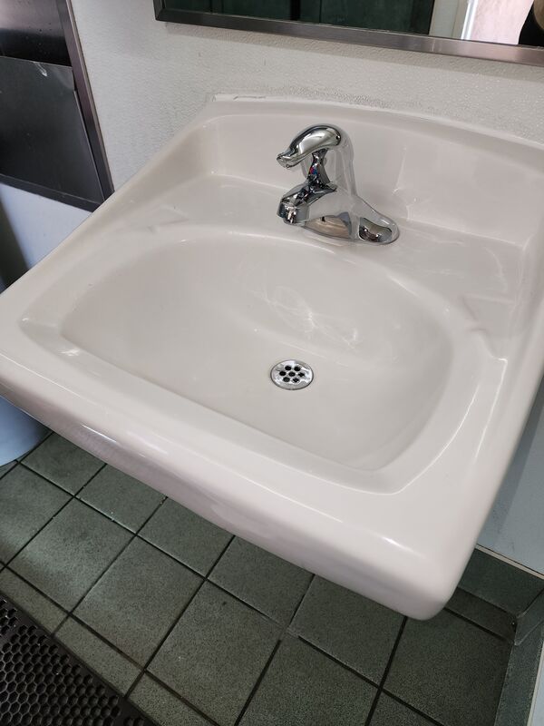 Irvine commercial restroom fixture set during a tenant build-out