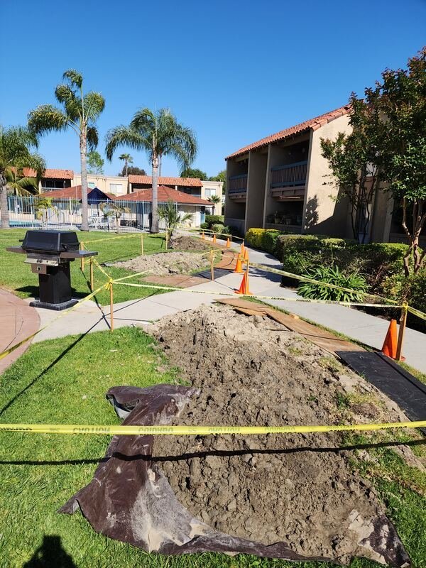 Anaheim water service line excavation and copper replacement at the curb