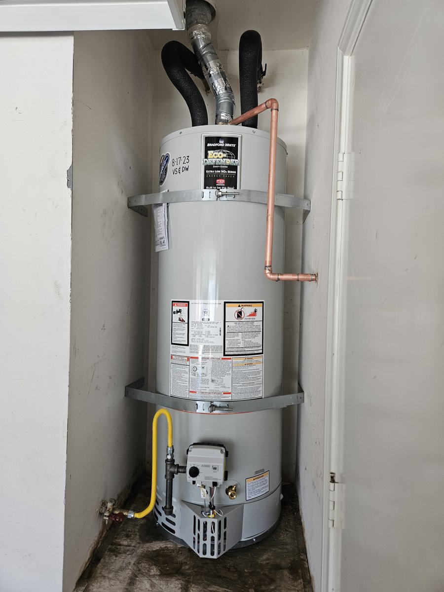 Orange County plumber installing a new water heater