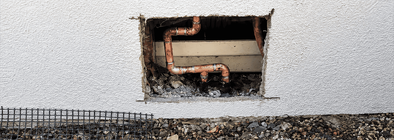 Copper pinhole slab leak repair in a Fountain Valley slab home Copper pinhole slab leak repair in a Fountain Valley slab home