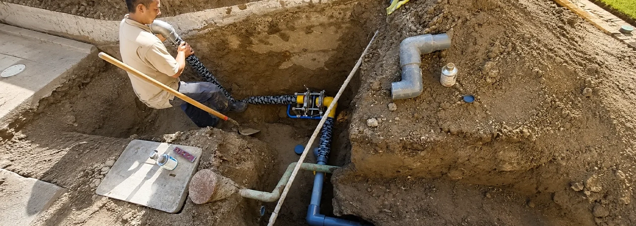 Black iron gas line replacement on a Huntington Beach home