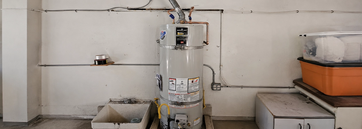 Water heater installation in a Huntington Beach home