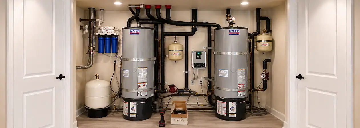 Water heater garage installation in Fountain Valley Water heater garage installation in Fountain Valley