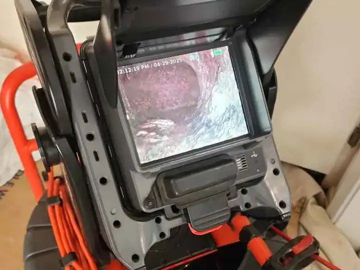 Sewer camera inspection during a Huntington Beach sewer repair call
